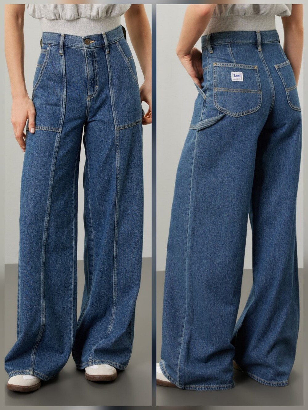 LEE High Rise Cargo Slouch Jeans Denim Size 28